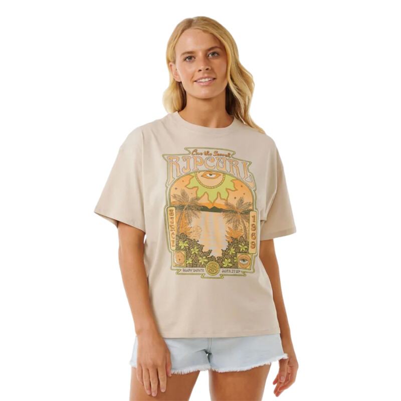 Remera Rip Curl Slow Down Heritage Tee - Beige Remera Rip Curl Slow Down Heritage Tee - Beige