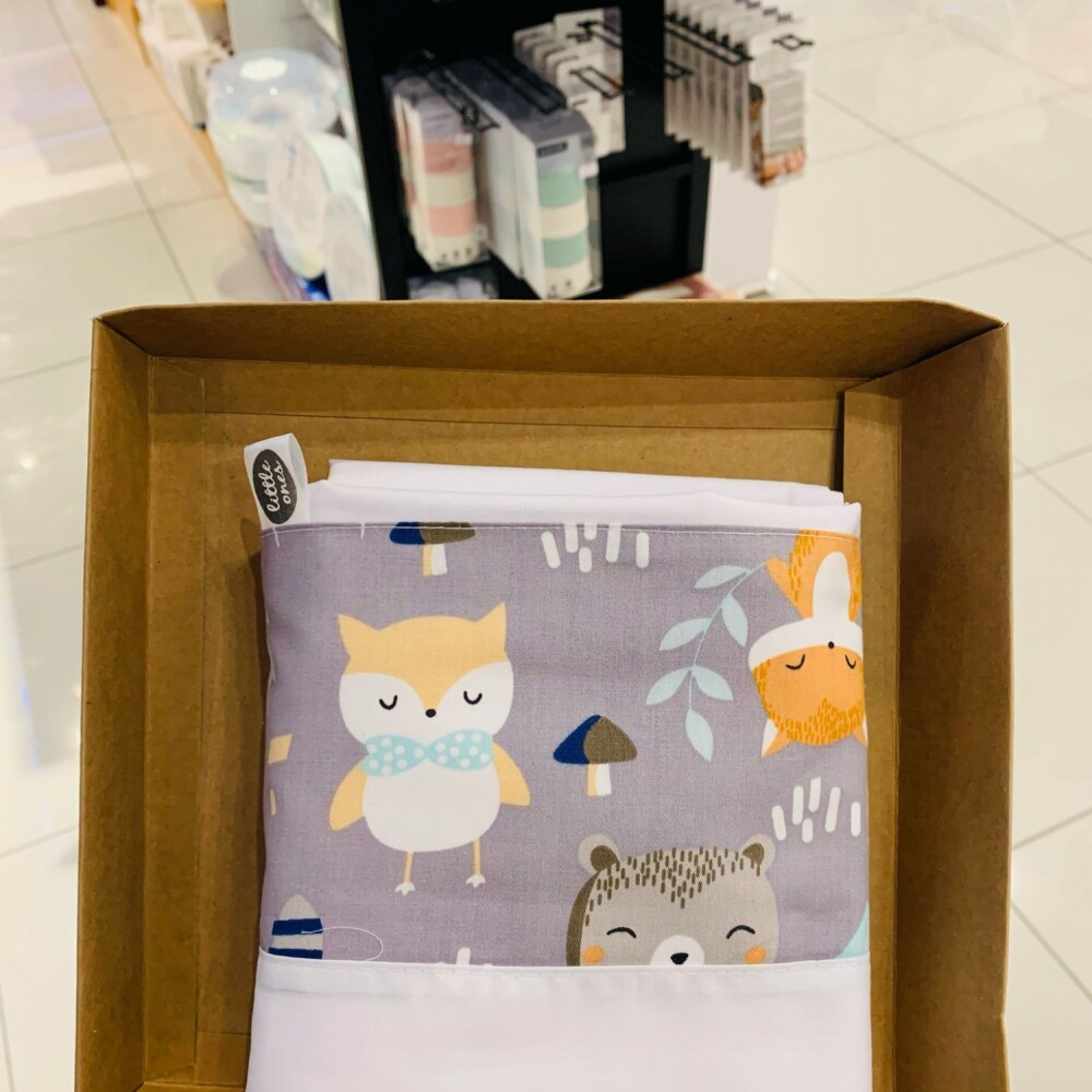 Sabanas minicuna colecho Little Ones grey friends