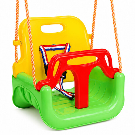 Hamaca Infantil 3en1 Adaptable Bebé Niño Plástico c/Cuerdas Verde