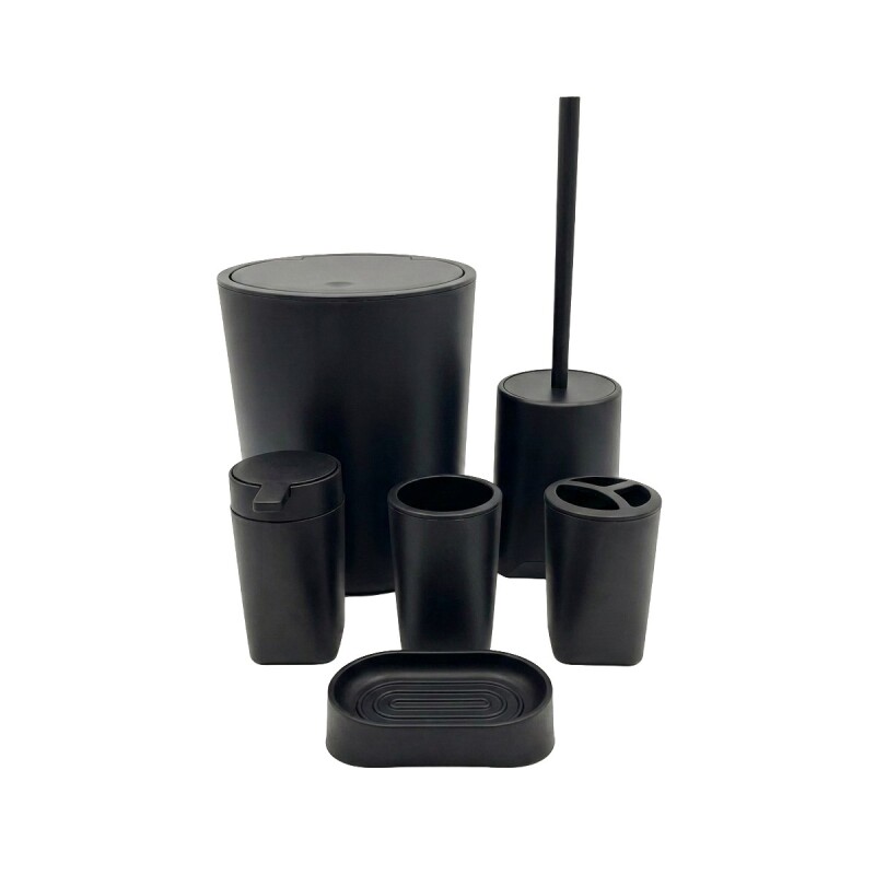 JGO DE ACCES NEGRO P/BAÑO 6PZAS Unica