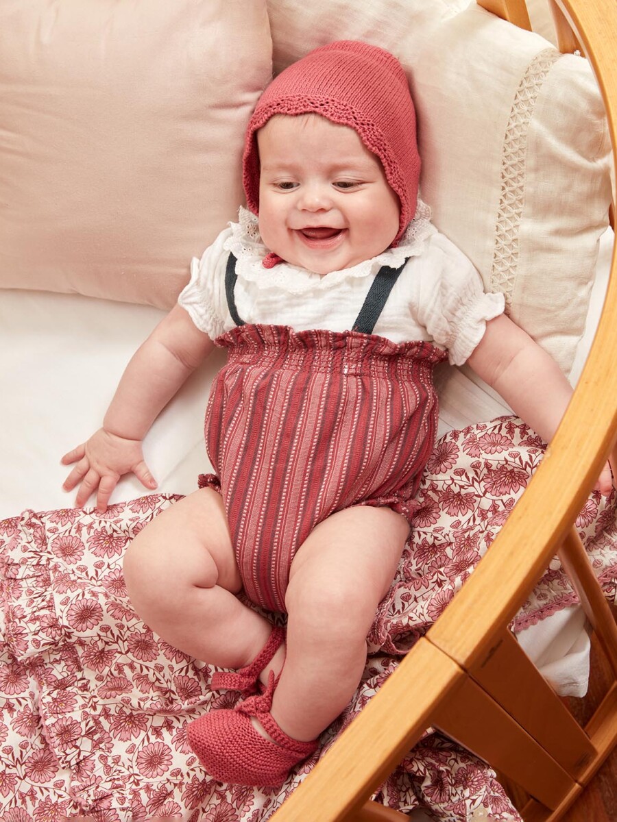 Bombacho Rayas Dobby Con Tirantes Berenjena