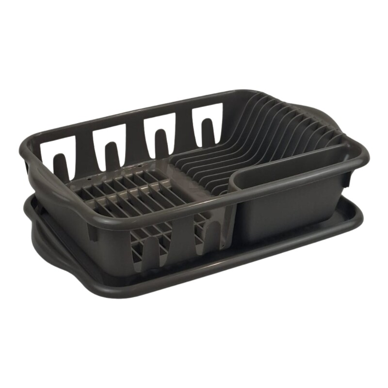 Escurridor de platos con bandeja GRIS OSCURO