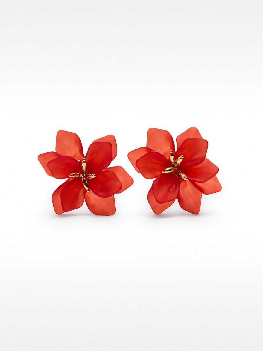 Pendientes Maxi De Flor - rojo 