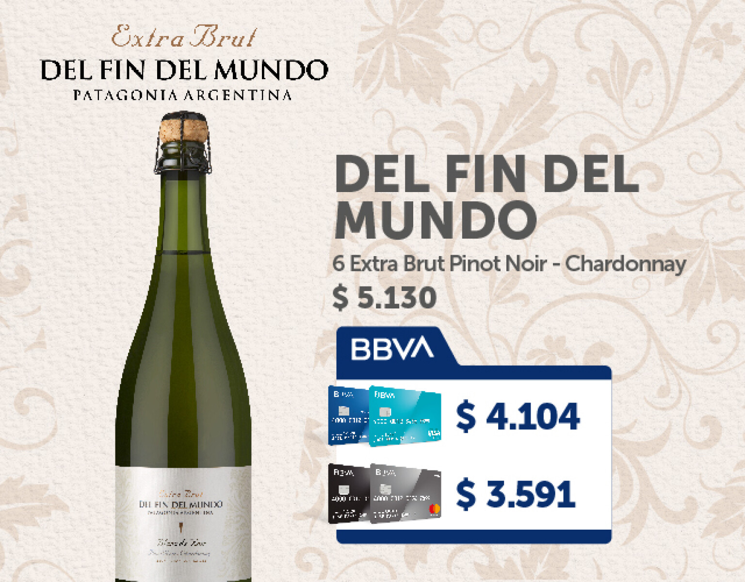 Caja 6 Espumante Extra Brut Del Fin del Mundo 