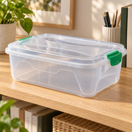 Caja organizadora 6 lts de plástico reforzada TRANSPARENTE