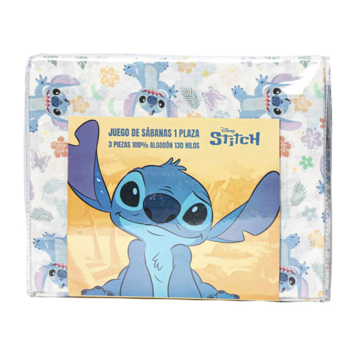 Juego de sábanas Stitch 1 Plaza - 130 Hilos 