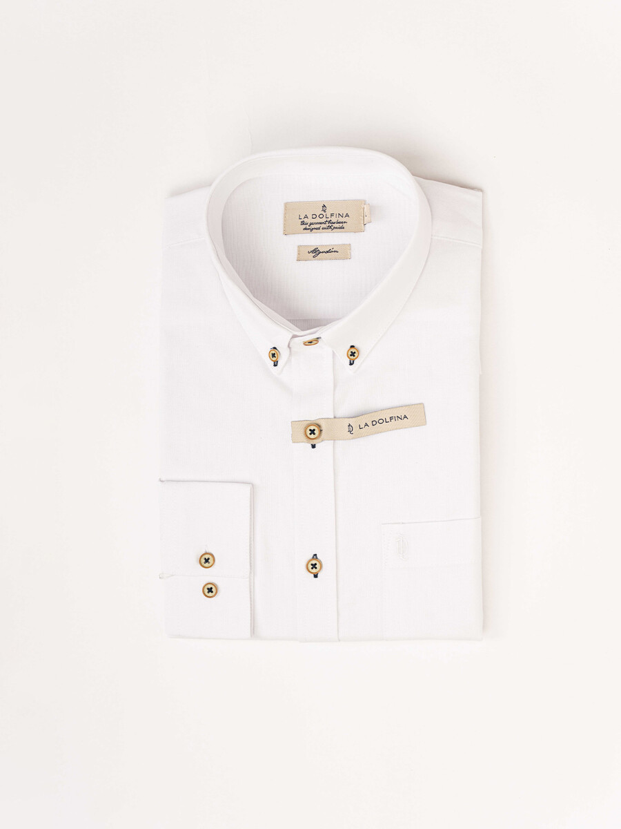 Camisa m/l oxford - blanco 