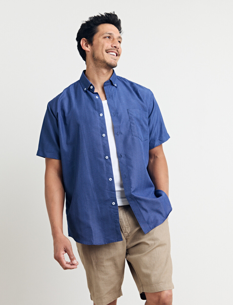 012655 CAMISA HARRINGTON LABEL Azul Osc/celeste