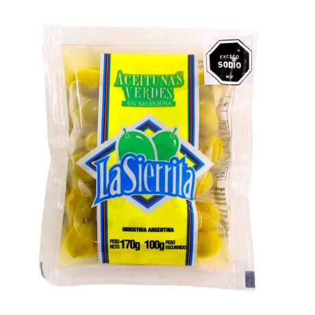 Aceitunas verdes con carozo sachet 170g LA SIERRITA Aceitunas verdes con carozo sachet 170g LA SIERRITA