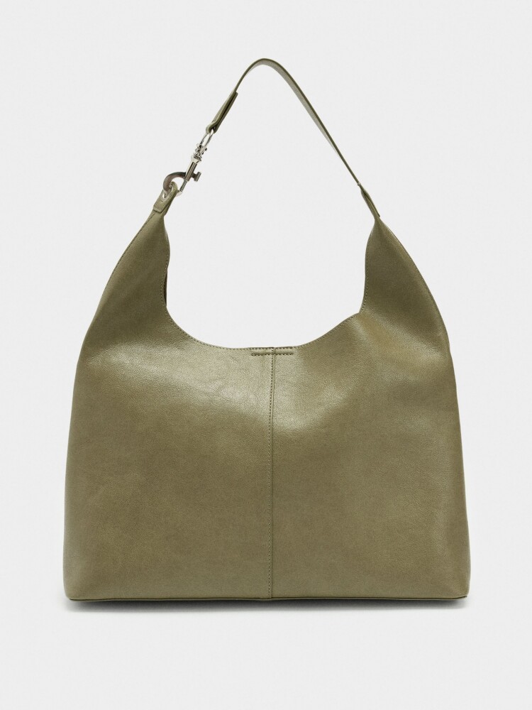 Bolso Liso Estilo Hobo caqui