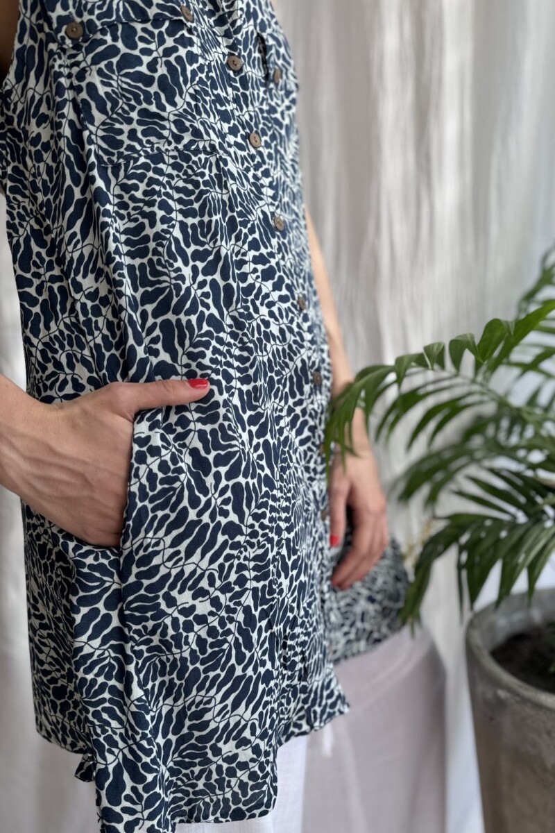 Camisa Gla Azul con blanco