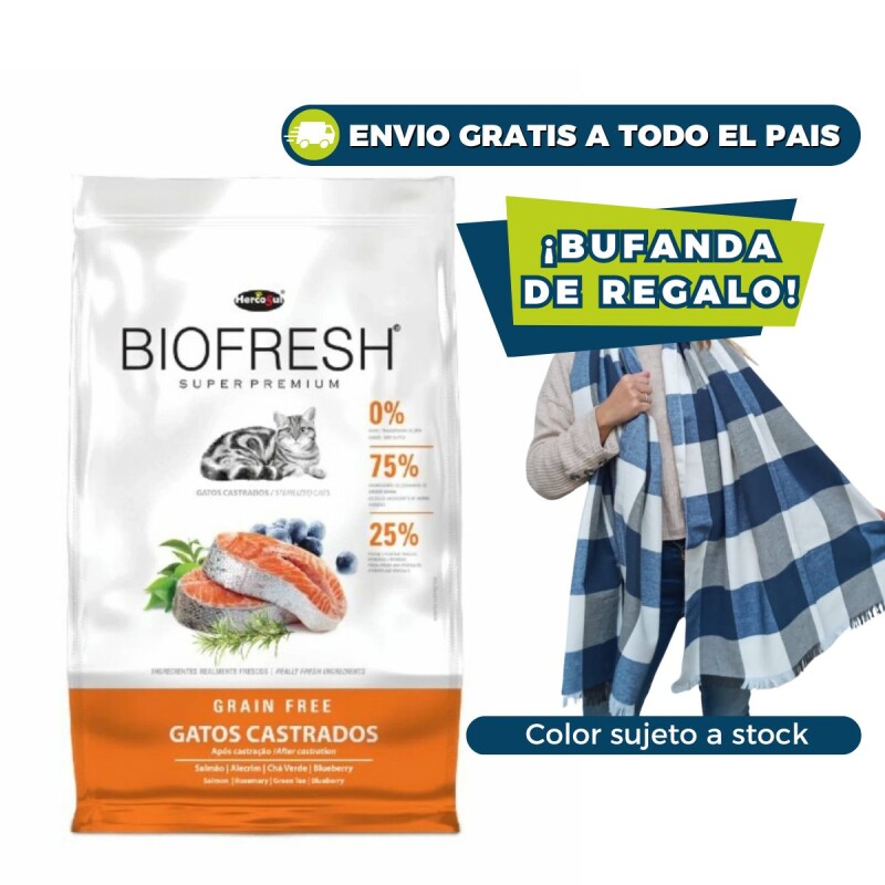 BIOFRESH GATOS CASTRADOS 7.5 KG + BUFANDA DE REGALO