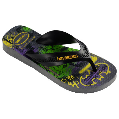 Sandalias Infantiles Havaianas Kids Max Heroes Gris Acero - Negro