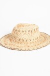 Sombrero playero detalle bordado beige