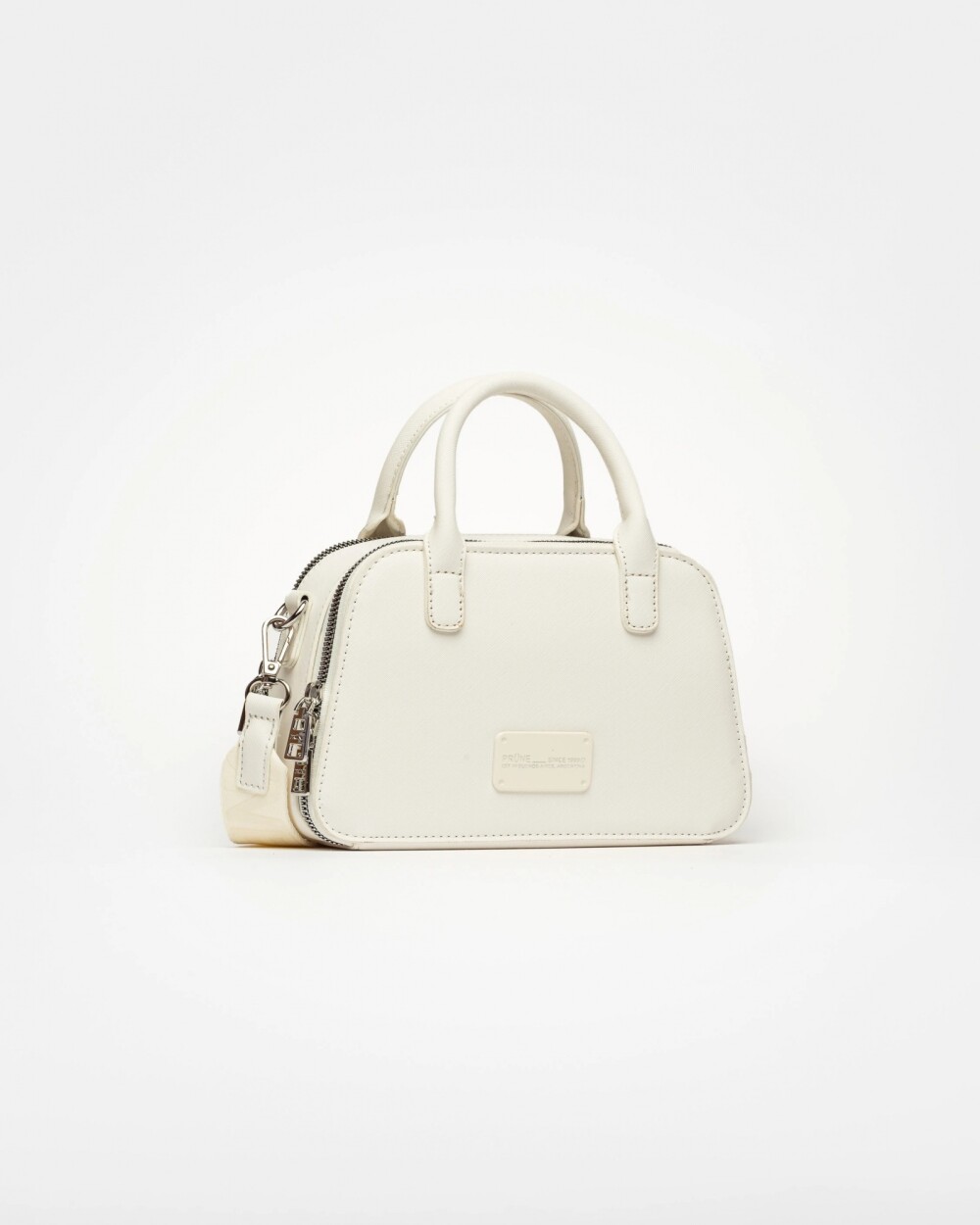 Cartera de mano New Penny en efecto cuero saffiano Blanco