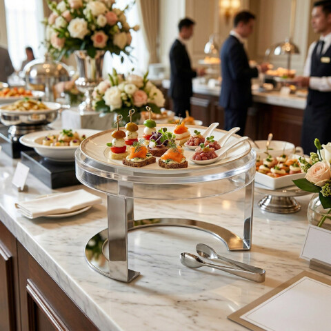 Exhibidor Volf Buffet de Acrilico y Acero Exhibidor Volf Buffet de Acrilico y Acero