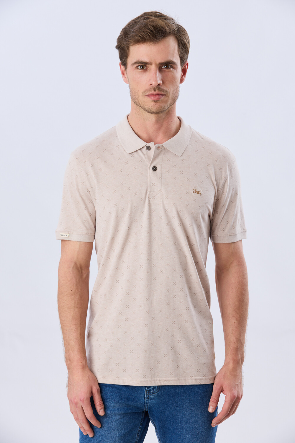 REMERA POLO ESTAMPADA JERSEY Beige