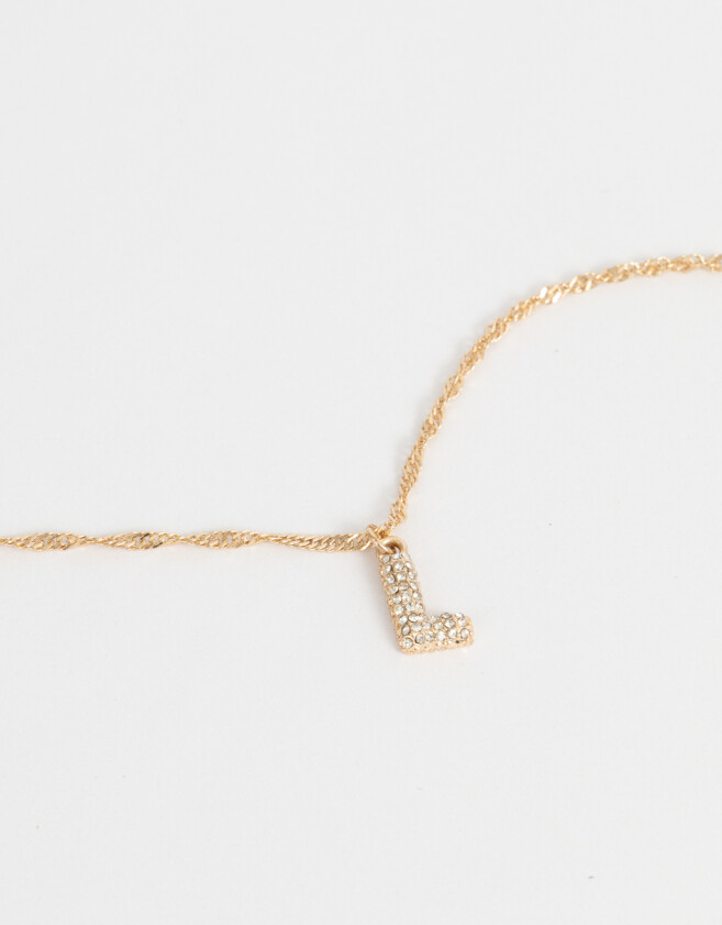 Cadena Corta con Dije De inicial Cadena Corta Con Dije De Inicial - Dorado
