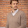 Sweater escote v cashmere Dark Camel