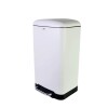 BASURERO METAL BLANCO C/PEDAL 30L Unica