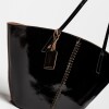 Shopper Neo Craft en cuero charol Negro