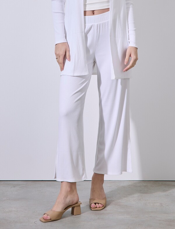 Pantalon Rib BLANCO