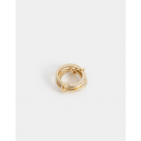 Anillo Con Strass Dorado