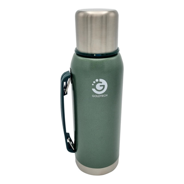 Set Termo 1L Goldtech Mate Con Tapa 230 ML Acero Inoxidable Variante Color Violeta