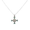 Dije Cruz San Benito-Plata 925-Resina verde-CP3132 sinpiedra