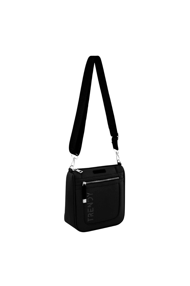 Bandolera con bolsillo frontal Negro