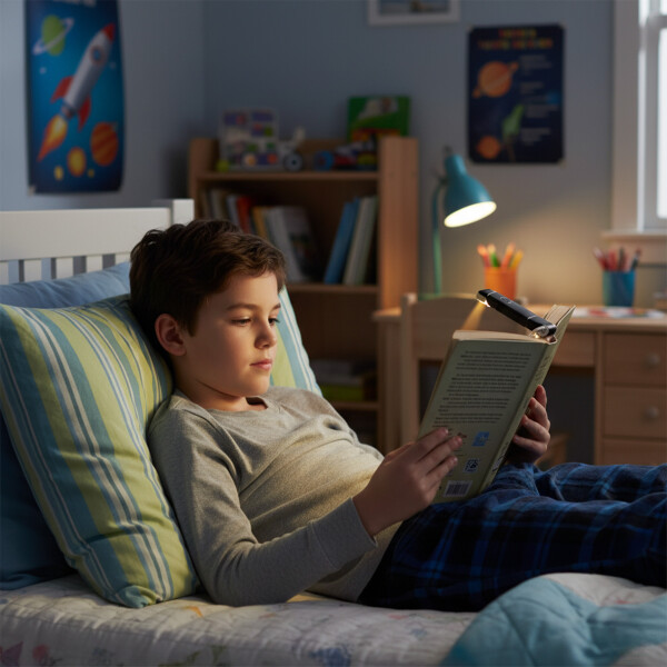 Luz Para Lectura Libros Led Portatil Recargable Nocturna Color Negro