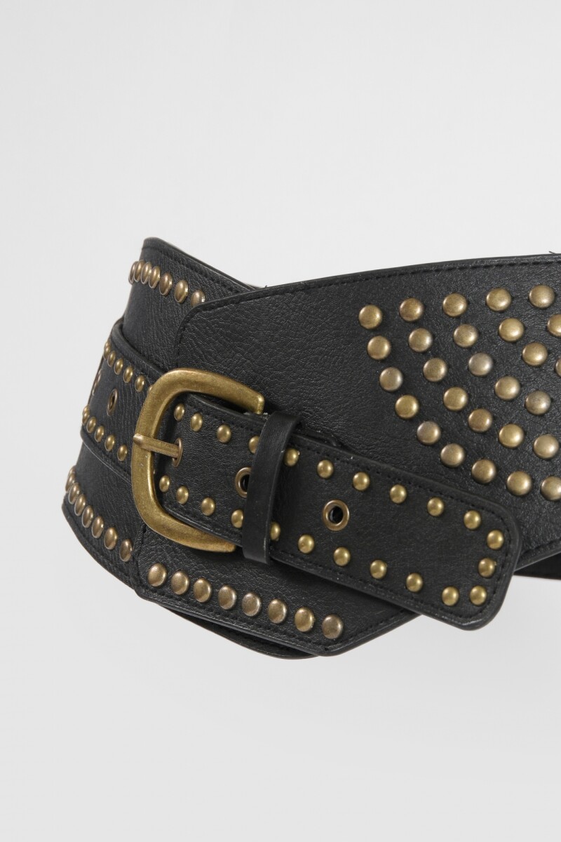 Cinturón faja tachas marrón