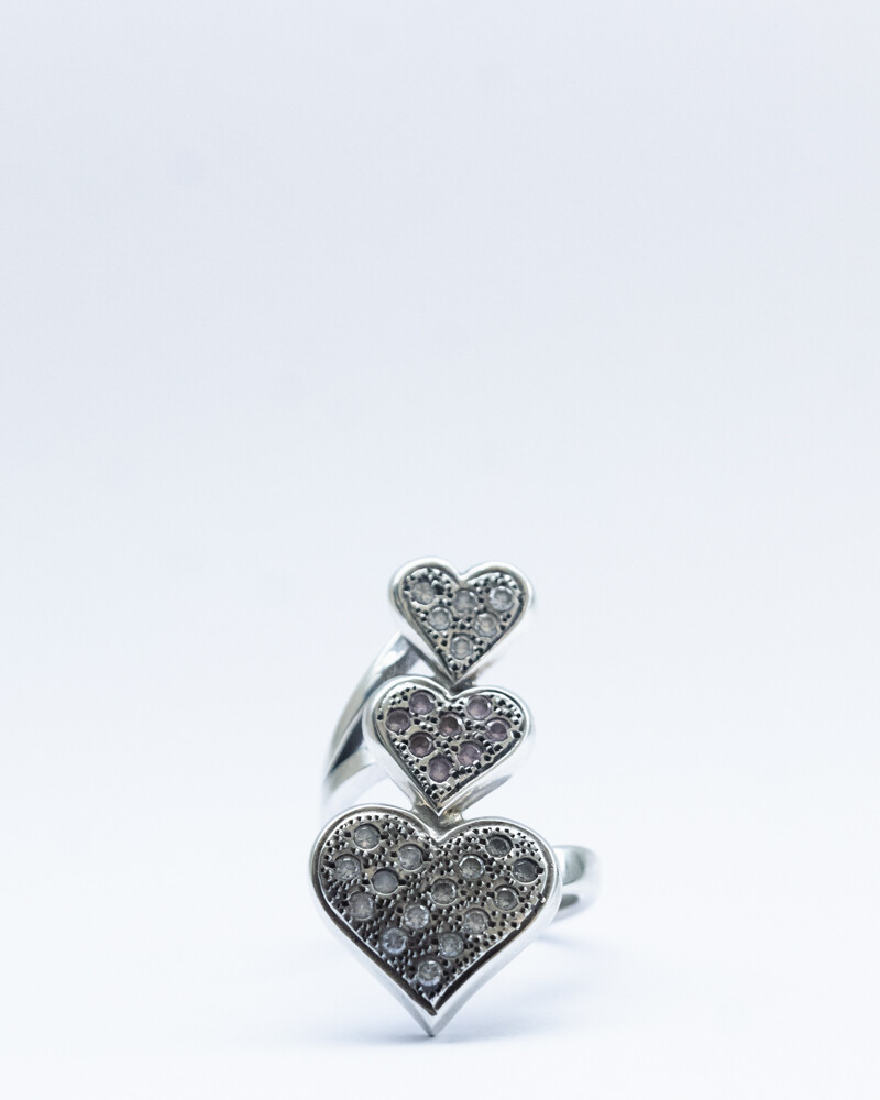 Anillo Corazones PLATEADO
