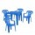 Set de Mesa 54x46cm y 4 Sillas infant Plást Resistente 40Kg Azul