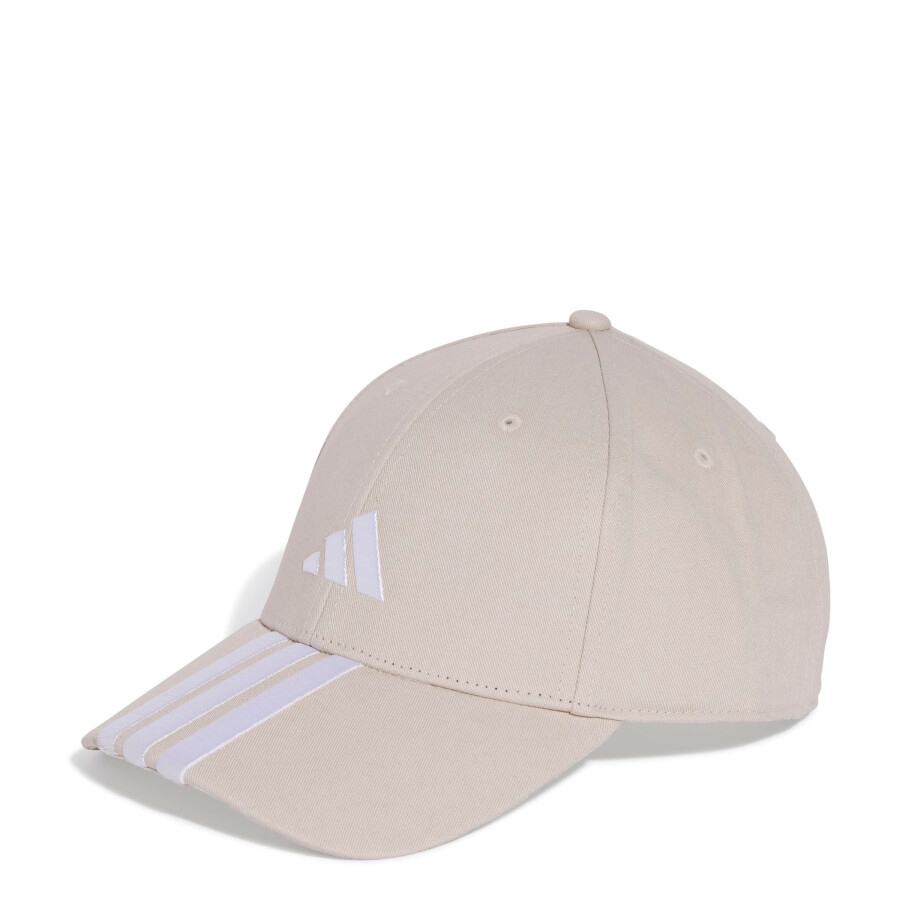 Gorra Adidas de BBALL 3 Tiras New Logo Beige - Blanco