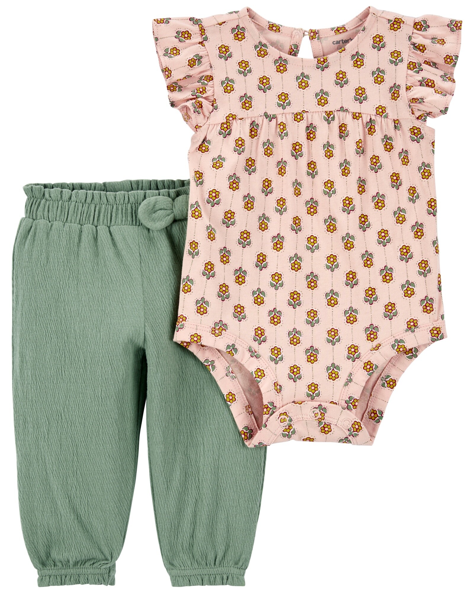 Set dos piezas pantalón y body de jersey Sin color
