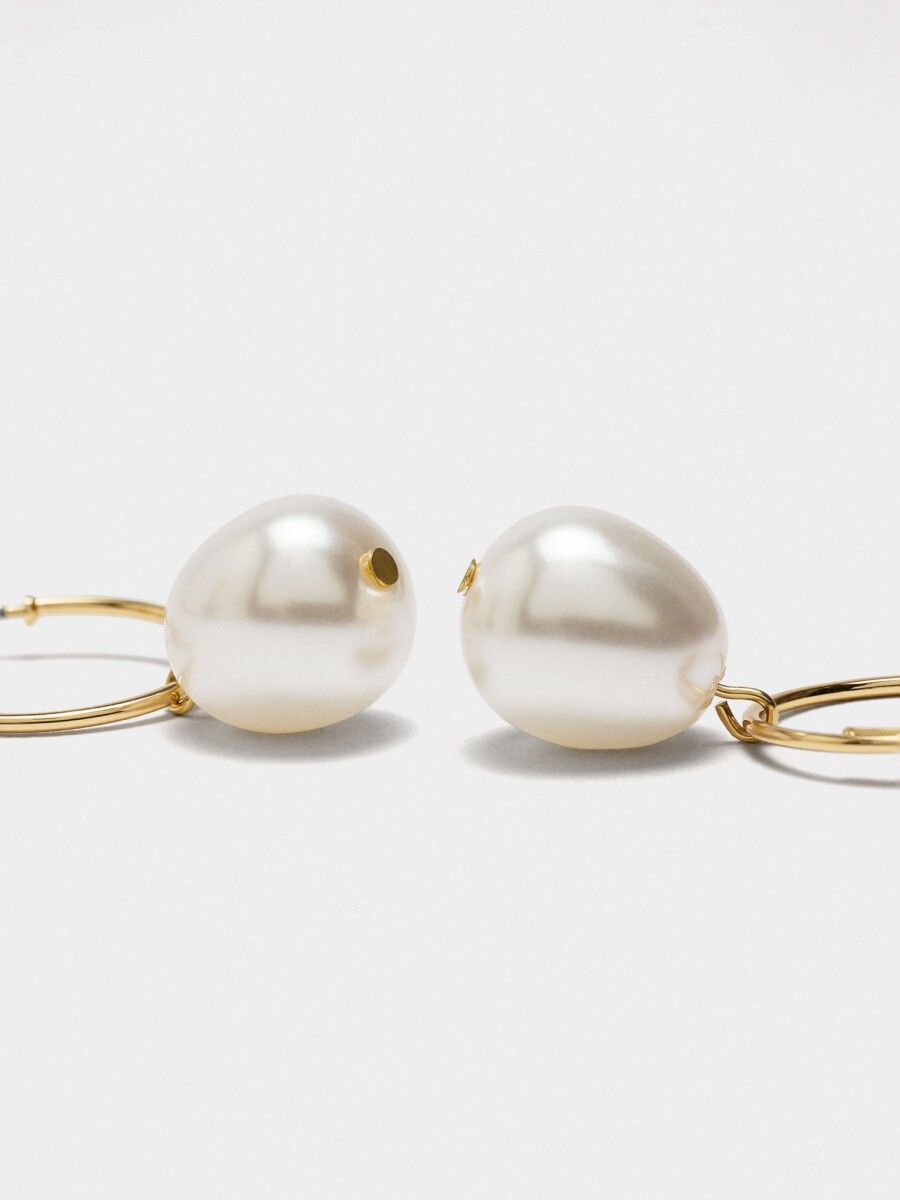 Aros Con Perlas blanco