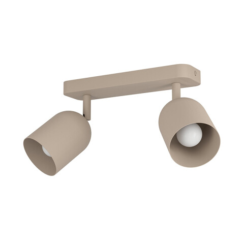 Aplique de pared orientable acero beige 2xE14 EG6172