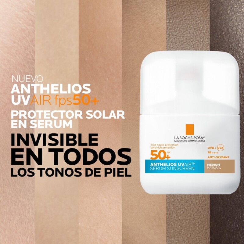 Protector Solar Anthelios Serum Uvair 50+ Tono Medio 50 Ml. Protector Solar Anthelios Serum Uvair 50+ Tono Medio 50 Ml.