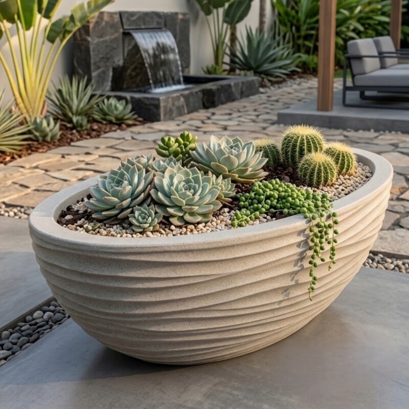MACETERO PLAST BEIGE Unica