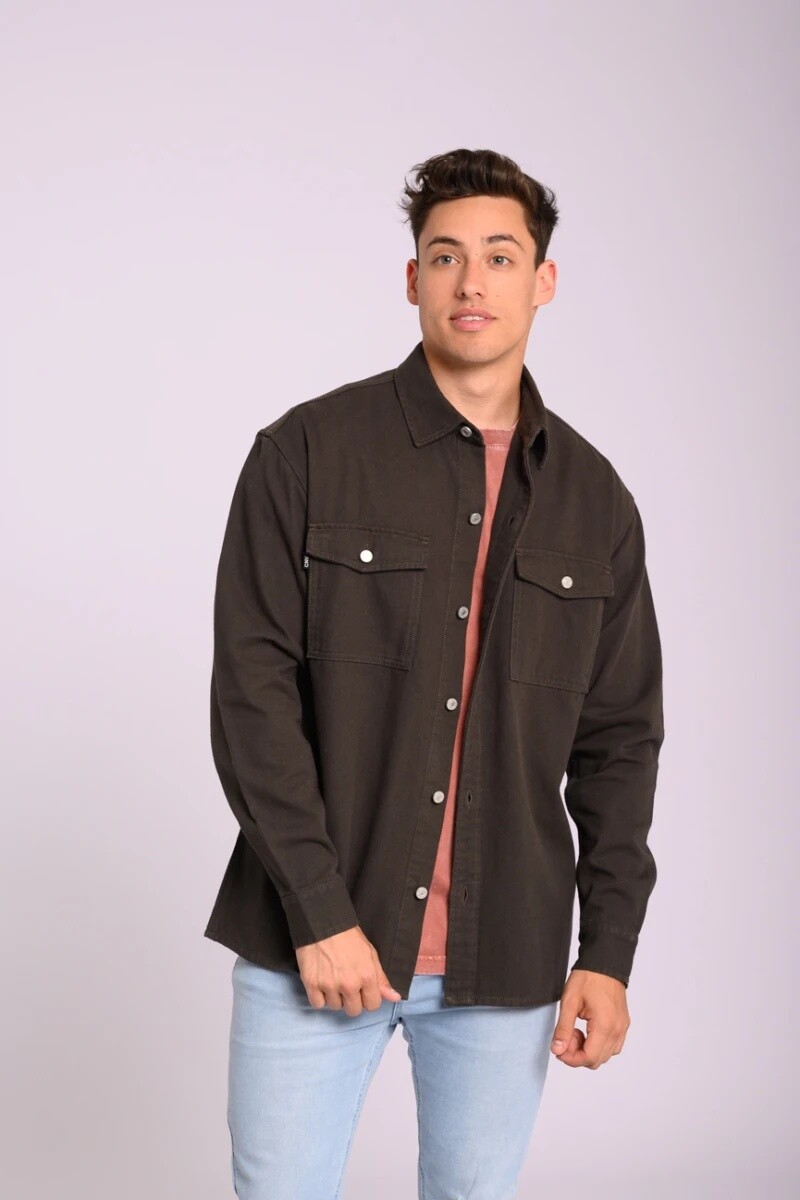 Sobre Camisa Hombre Jean Canva S-XXL - Negro 
