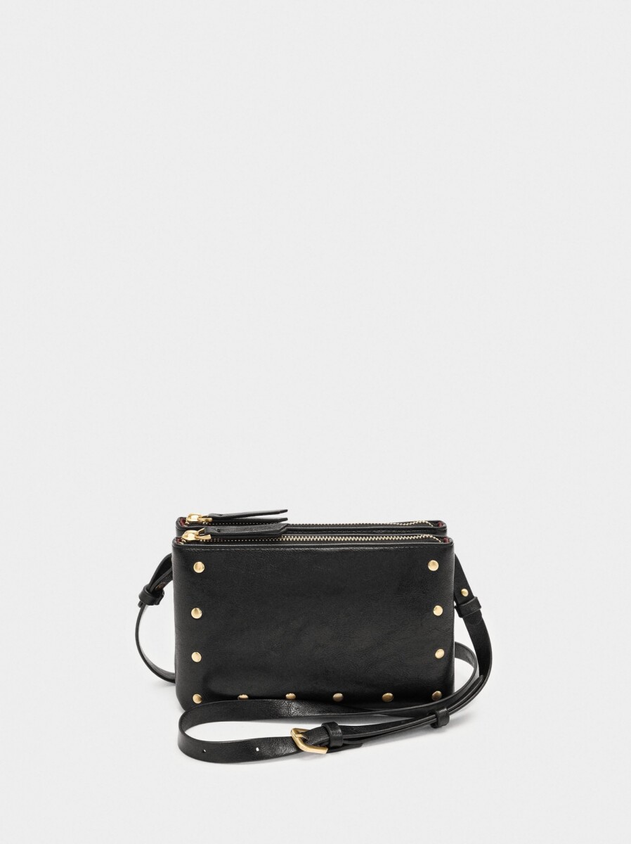 Bolso Bandolera Con Tachuelas - negro 