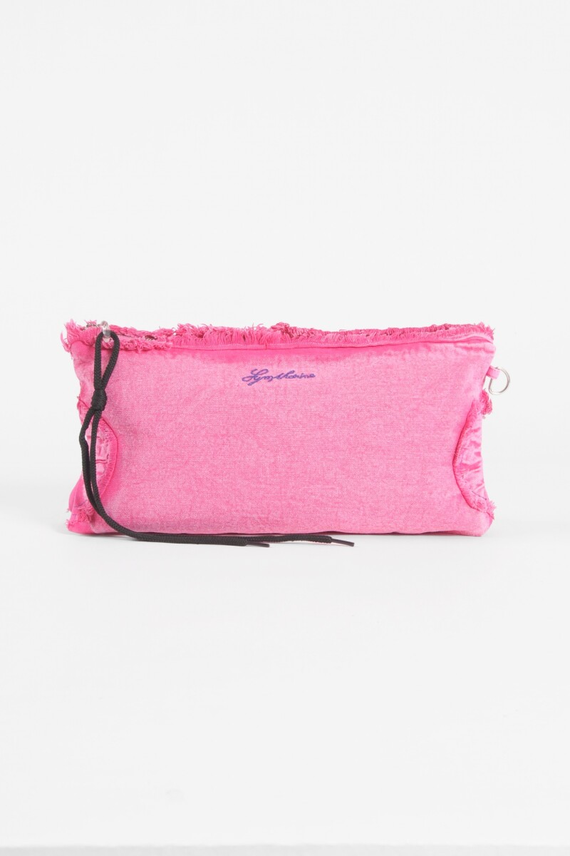 Estuche bordado rosa
