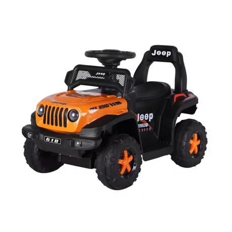 Jeep Bebesit a Batería y Push Car 2 en 1 NARANJA