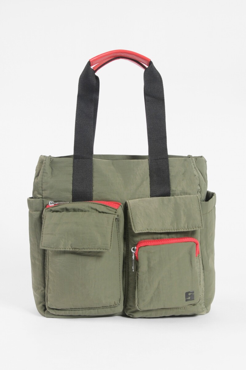 Shopper bolsillos verde