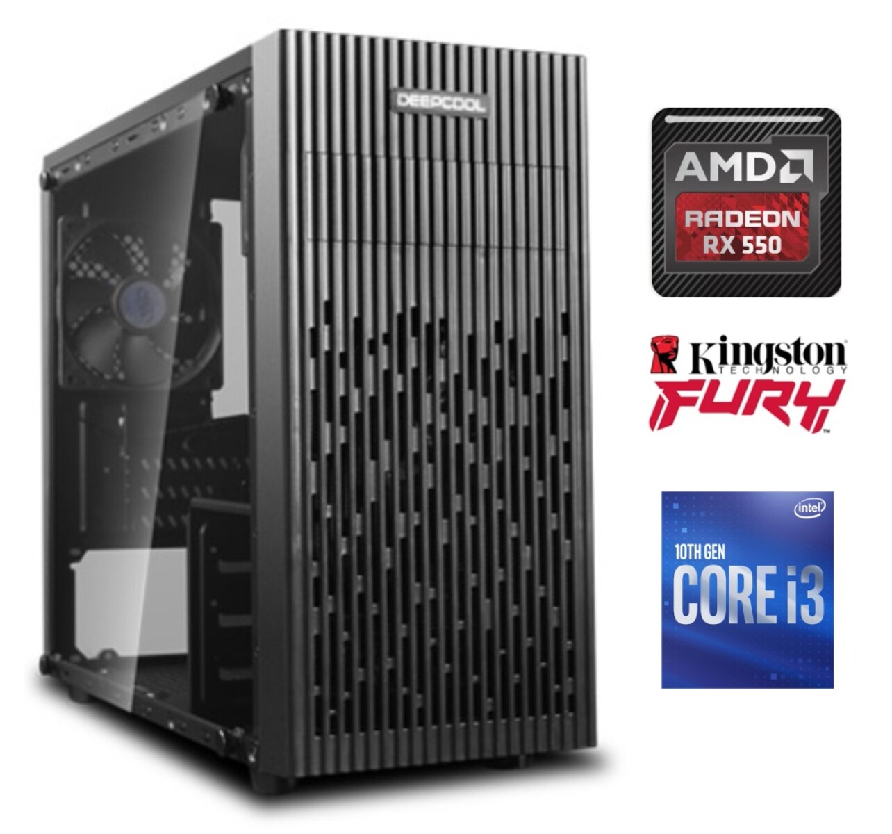 Equipo Gamer Core I3 10100F, 8GB, Ssd 480 Gb, RX550 4GB 