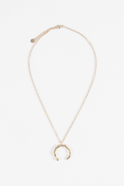 Collar acero herradura dorado
