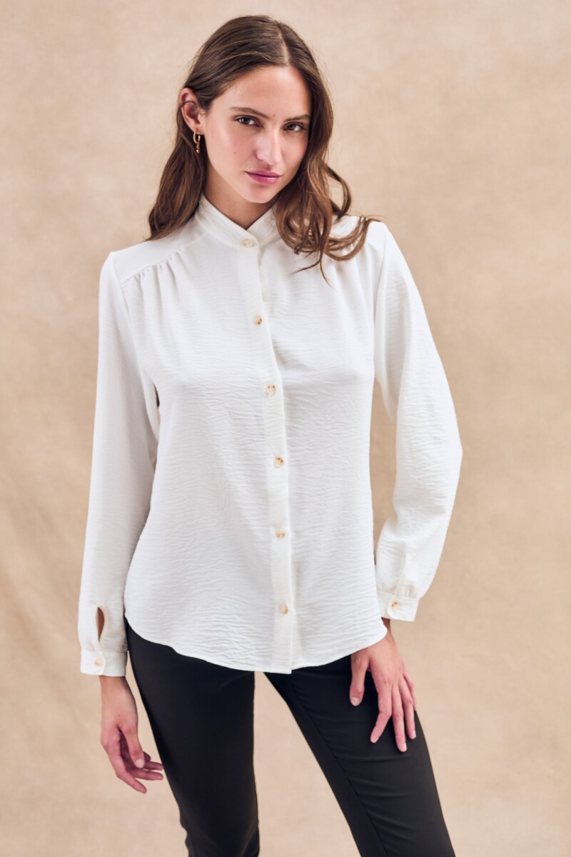 Blusa Cuello Mao Off White
