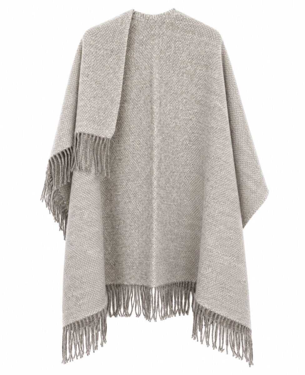 Ruana Lana Merino - Gris 