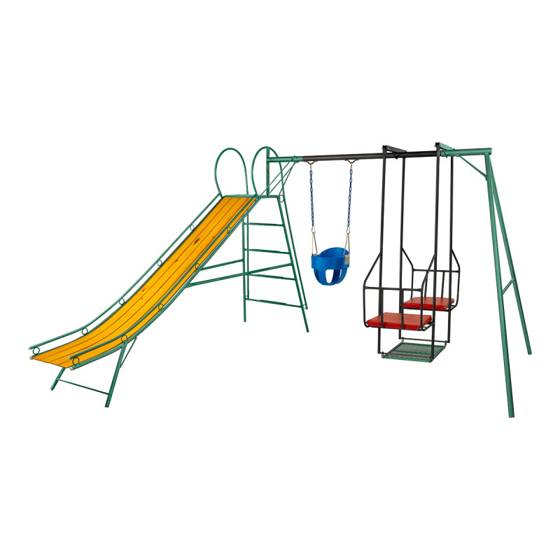 Juego Combinado Infantil con tobogán N°4. Silla doble, 1 hamaca de bebé. Juego Combinado Infantil con tobogán N°4. Silla doble, 1 hamaca de bebé.